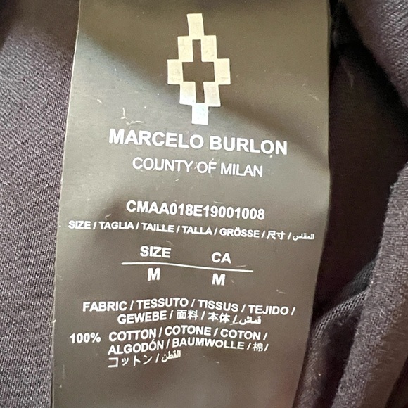 Marcelo Burlon County of Milan Black Icon Wings Short Sleeve T-Shirt Medium NWOT - Picture 12 of 12